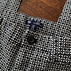 NWOT GAP Black & White Geometric Print Slim City pants 2R